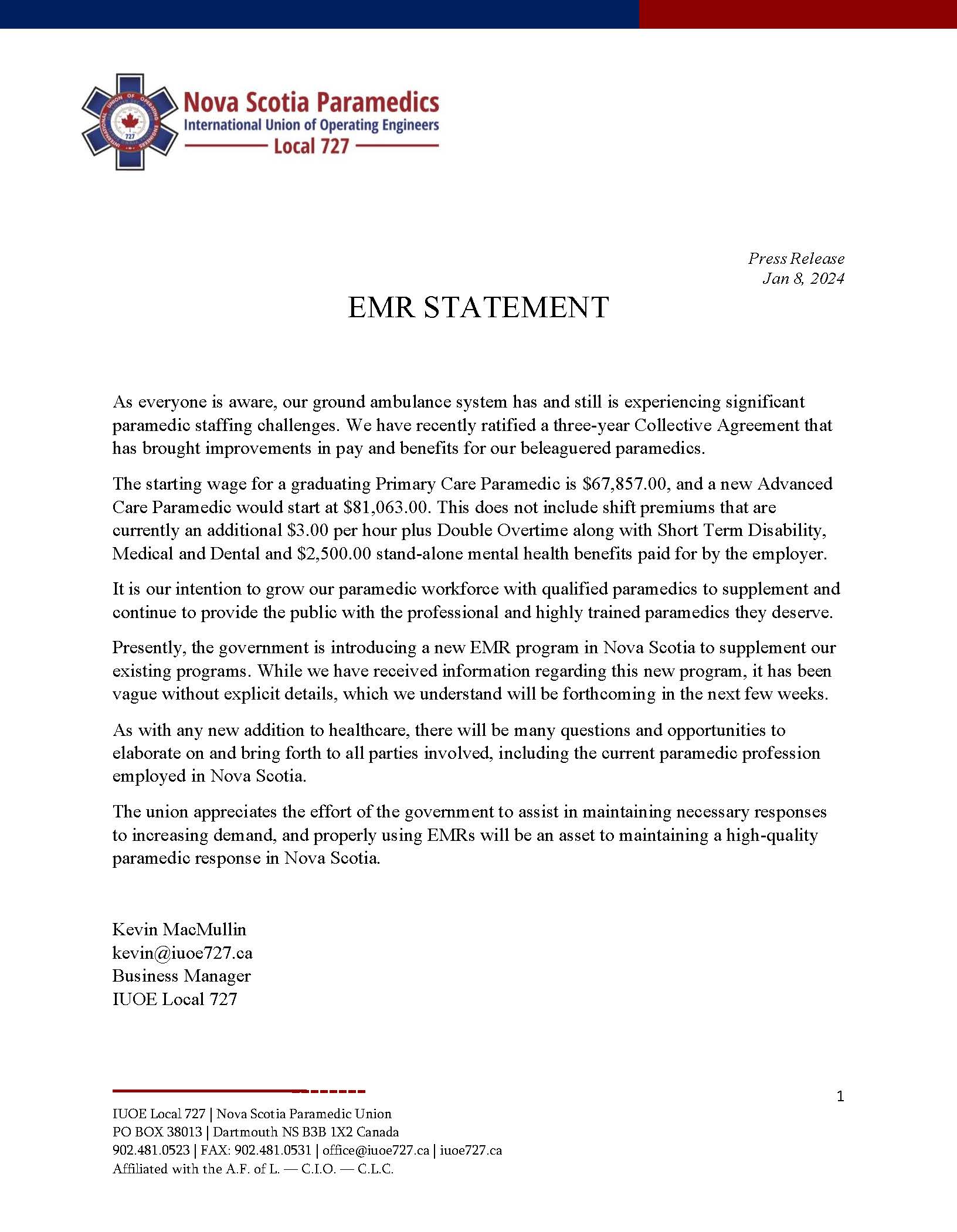 EMR Statement